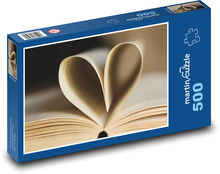 Buch - Herz, Papier Puzzle 500 Teile - 46 x 30 cm