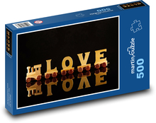 Láska - písmena, vlak Puzzle 500 dílků - 46 x 30 cm