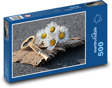 Klíč - sedmikráska, milovat Puzzle 500 dílků - 46 x 30 cm