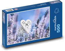 Serca na Walentynki z lawendą Puzzle 500 elementów - 46x30 cm