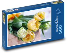 Tulpen - gelber Blumenstrauß Puzzle 500 Teile - 46 x 30 cm
