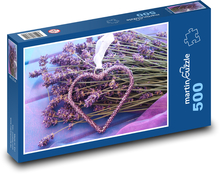 Lavendel - Herz, Blume Puzzle 500 Teile - 46 x 30 cm
