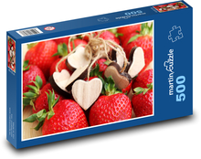 Strawberries - heart, fruit Puzzle of 500 pieces - 46 x 30 cm 