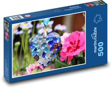 Modré srdce, romantika Puzzle 500 dielikov - 46 x 30 cm 