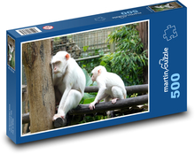 White monkeys in the zoo Puzzle of 500 pieces - 46 x 30 cm 