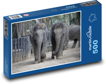 Elephants in India Puzzle of 500 pieces - 46 x 30 cm 