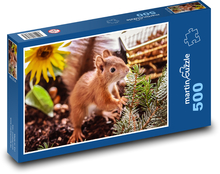 Veverička na záhrade Puzzle 500 dielikov - 46 x 30 cm 