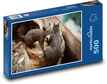 Wiewiórki na pniu drzewa Puzzle 500 elementów - 46x30 cm