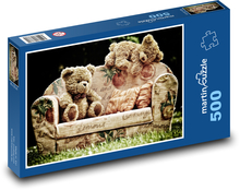 Medveď - plyšový, gauč Puzzle 500 dielikov - 46 x 30 cm 