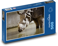 Nosorožec - divoká zvěř, zoo Puzzle 500 dílků - 46 x 30 cm