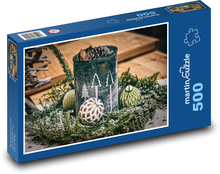 Vánoční dekorace - Vánoce, ozdoby Puzzle 500 - 46x30 cm