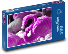 Plameniak - vodný vták, zviera Puzzle 500 dielikov - 46 x 30 cm 