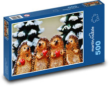 Zima - ježko, dekorácia Puzzle 500 dielikov - 46 x 30 cm 