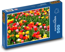 Tulipány - záhrada, jarné kvety Puzzle 500 dielikov - 46 x 30 cm 