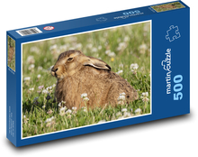 Króliczek na łące Puzzle 500 elementów - 46x30 cm