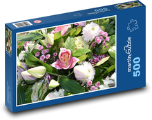 Bukiet - kwiaty, wiosna Puzzle 500 elementów - 46x30 cm