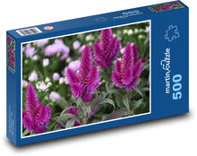 Fialový květ - nevadlec, zahrada Puzzle 500 dílků - 46 x 30 cm