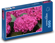 Kvetina - hortenzia, ružový kvet Puzzle 500 dielikov - 46 x 30 cm 
