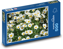 Sedmikrásky - louka, bílé květy Puzzle 500 dílků - 46 x 30 cm