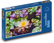 Lilia wodna - oczko wodne, kwiat Puzzle 500 elementów - 46x30 cm
