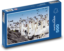 Swans - animal, pond Puzzle of 500 pieces - 46 x 30 cm 
