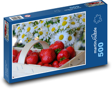 Truskawki - owoce, czerwone jagody Puzzle 500 elementów - 46x30 cm
