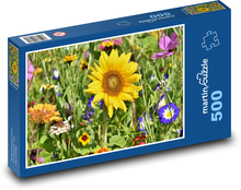 Slnečnica - kvety, záhon Puzzle 500 dielikov - 46 x 30 cm 