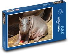 Hippopotamus - animal, mammal Puzzle of 500 pieces - 46 x 30 cm