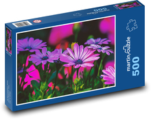 Gänseblümchen - lila Blume, Garten Puzzle 500 Teile - 46 x 30 cm