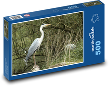 Volavka popolavá - vodný vták, zviera Puzzle 500 dielikov - 46 x 30 cm