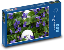 Fialová kvetina - jar, vajcia Puzzle 500 dielikov - 46 x 30 cm 