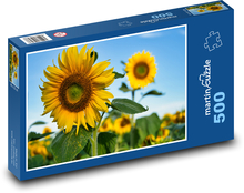 Slunečnice - léto, žlutá květina Puzzle 500 dílků - 46 x 30 cm