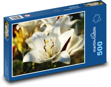 Weiße Lilie - Blume, Garten Puzzle 500 Teile - 46 x 30 cm