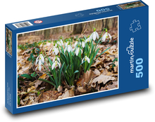 Sněženky - les, jaro Puzzle 500 dílků - 46 x 30 cm