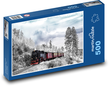 Train - winter, landscape Puzzle of 500 pieces - 46 x 30 cm 