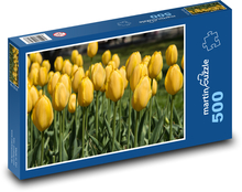 Žluté tulipány - jarní květiny, zahrada Puzzle 500 dílků - 46 x 30 cm
