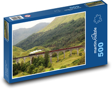 Scotland - steam train, landscape Puzzle of 500 pieces - 46 x 30 cm 