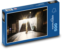 Metro - jezdící schody, podzemí Puzzle 500 dílků - 46 x 30 cm