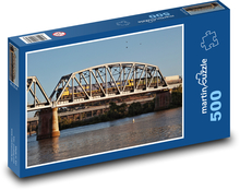 Pociąg - rzeka, most Puzzle 500 elementów - 46x30 cm