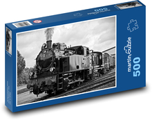 Parní lokomotiva - vlak, železnice Puzzle 500 dílků - 46 x 30 cm