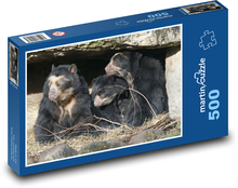 Medveď okuliarnatý - rodina, zoo Puzzle 500 dielikov - 46 x 30 cm 