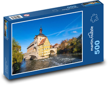 Budynek - miasto, rzeka Puzzle 500 elementów - 46x30 cm