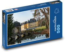 Zamek - most, jezioro Puzzle 500 elementów - 46x30 cm