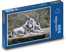 Vlk - divoké zvíře, příroda Puzzle 500 dílků - 46 x 30 cm