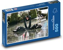 Černá labuť - srdce, zvíře Puzzle 500 dílků - 46 x 30 cm