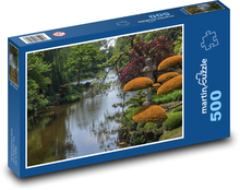 Japonská zahrada - orientální park, jezero  Puzzle 500 dílků - 46 x 30 cm