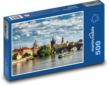 Prague - bridge, river Puzzle of 500 pieces - 46 x 30 cm 