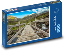 Góry - most, rzeka Puzzle 500 elementów - 46x30 cm