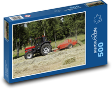 Traktor - sečení, seno Puzzle 500 dílků - 46 x 30 cm