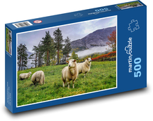 Norsko - hory, ovce Puzzle 500 dílků - 46 x 30 cm